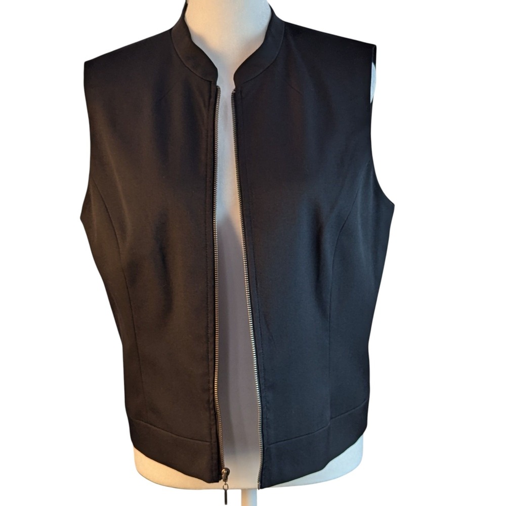 MixIt Tailored Zip Vest Women's Size 8‎ Black Layering Minimalist Versatile